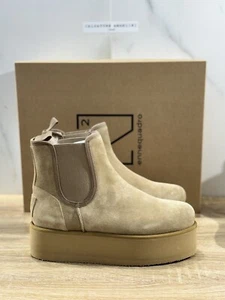 Ennequadro Mujer Plataforma Bota Ante Beis Piel Extralight Invierno Bota 41 - Imagen 1 de 5