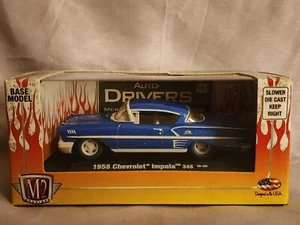M2 Machines Auto Drivers  1958 CHEVROLET  IMPALA  348  Blue Chase  R10  10-35 - Picture 1 of 7