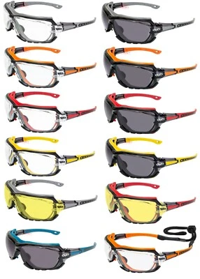 Gafas/gafas de seguridad antiniebla octanaje Global Vision junta motocicleta con cable Foto 1 de 4