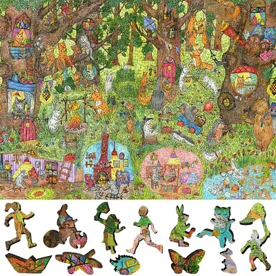 Wooden Jigsaw Puzzle for Adults by FoxSmartBox -245 pieces- Fairy Forest. Summer - Image 1 of 4