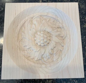 Flower Flourish 277A Engraving Trim Wood Corner Trim Block Door Trim Window Trim - Picture 1 of 1