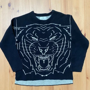 Zara Boys Collection The Knitwear Black Tiger Pullover Knit Sweater Sz 9 - Picture 1 of 6