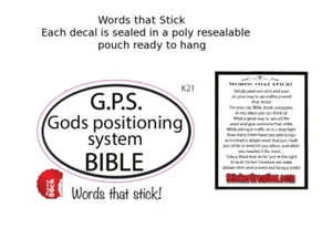 GPS Gods Positioning system Bible Christian Peel and Stick Stickers K21 - Picture 1 of 3