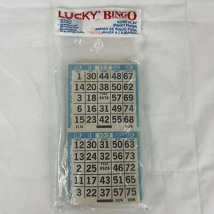 LUCKY BINGO PAPER Cards Sheets 2 on 1 Blue -150 sheets -300 Faces -No Duplicates - Picture 1 of 5