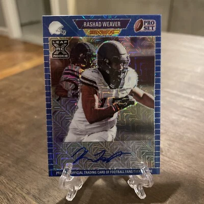 2021 Leaf Pro set Metal Football Rashad Weaver AUTO /30 - Image 1 of 2