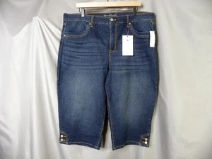 Gloria Vanderbilt 18W Dark Wash Capri Denim Jeans Kaia "Skimmer" Stretch NWT - Picture 1 of 7