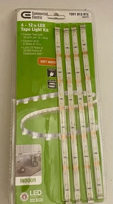 Commerical Electric 4-Strip Pk 12 in. Linkable Remote Indoor LED Flexible Tape - Image 1 of 4