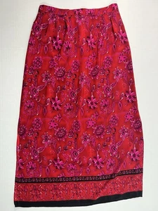 Kamal Womens Floral Skirt Midi Size L - Picture 1 of 5