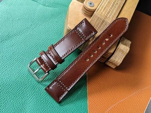 Shell Cordovan Watch Strap Shinki Hakiku Brown Real Watch band Customized Size - Picture 1 of 8