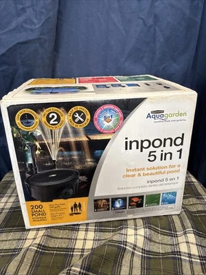 Pennington Aquagarden Inpond 5 en 1 pequeño estanque 200 bomba filtro luz S8 Foto 1 de 4
