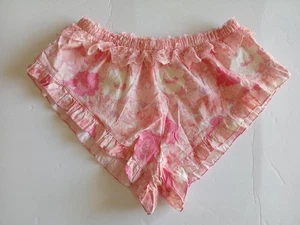 Pantalones cortos Free People para dormir para mujer pequeños rosa floral encaje con volantes lencería - Imagen 1 de 11