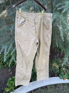 Pantalones de mezclilla de trabajo Carhartt para hombre caqui beige algodón calce relajado talla 38x34 - Imagen 1 de 9