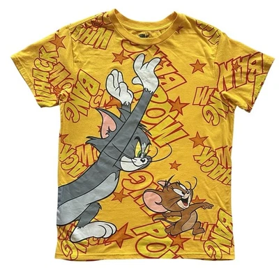 Tom & Jerry Cartoon T-Shirt All Over Print Graphic Size Youth Large - Image 1 of 4