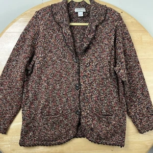 Allison Daley Women’s 2X Multicolor Knit Button Front Cardigan Sweater - Picture 1 of 7
