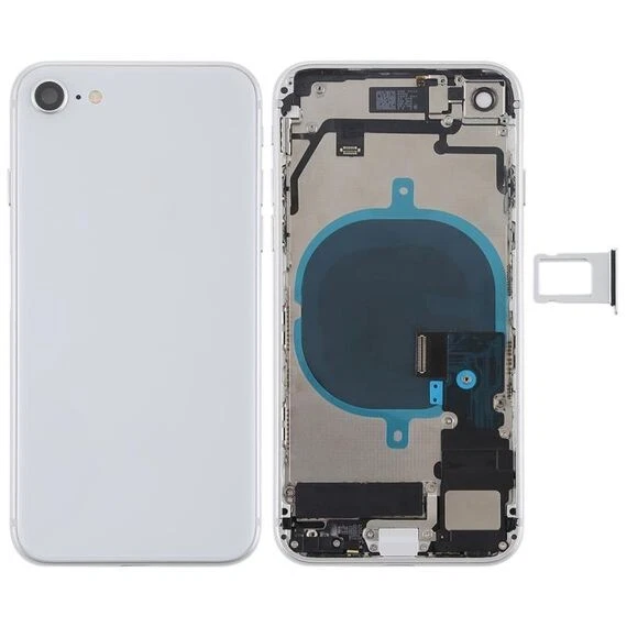 Cover posteriore batteria con tasti laterali e vassoio per iPhone 8 argento - Immagine 1 di 1