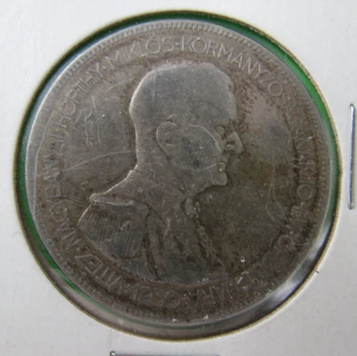 HUNGARY, 5 PENGO, Regency of Admiral Horthy, .640 silver, 1930 - Image 1 of 2