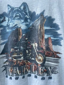 Vintage 1996 Harley Davidson Wolf Biker T-Shirt XL USA Made Washington PA Nice! - Picture 1 of 8