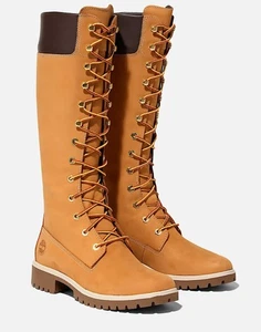 Timberland Nuevas Botas Premium 14" Impermeables con Cordones Trigo Nubuck Para Mujer Talla 10 - Imagen 1 de 15