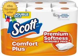 Papel higiénico Comfortplus, 12 rollos dobles, 231 hojas por rollo, apto para sépticos, 1-P - Imagen 1 de 12
