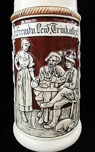 Taza de cerveza alemana vintage #70 ""In freudu. Peid, bebe siempre." - Imagen 1 de 4