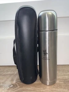 Thermos Fort Riley National Bank Advertising Stainless Steel 1Qt 32oz With Case - Picture 1 of 6