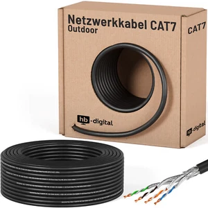 50m Cat7 Verlegekabel Kabel Netzwerkkabel LAN S/FTP Datenkabel Outdoor Außen - Afbeelding 1 van 8