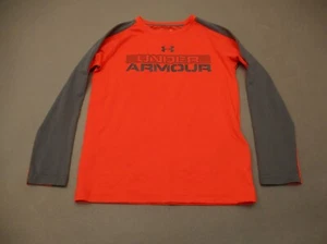Under Armour COLD GEAR Size XS Boys Red Crew Neck Long Sleeve Athletic Top 810 - Picture 1 of 8