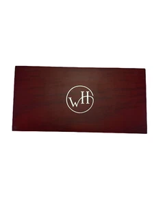 Caja de joyería o reloj WH color madera y negro cierre de pasador forrado de cuero - Imagen 1 de 12