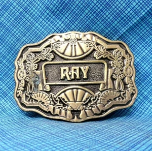 Ray Belt Buckle Iconic 70s Name Plate Western Scroll Vintage Oden .DBD447 - Picture 1 of 7