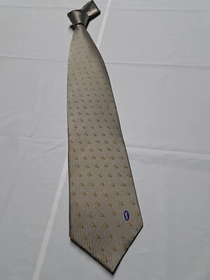 Corbata vintage YvesSaintLaurent caqui con detalles dorados 58" ¡nílida! Foto 1 de 4