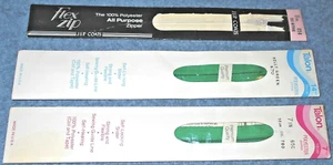 LOT OF 3 VINTAGE POLYESTER ZIPPERS - 2 TALON - 1 J.&P. COATS - NEW - NICE - Picture 1 of 12