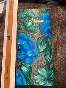 Libreta de direcciones y teléfono vintage años 50'-60 floral azul verde - Imagen 1 de 4