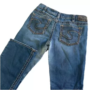 Silver Jeans Aiko Bootcut 30/33 Medium Dark Wash Embroidered  - Picture 1 of 8