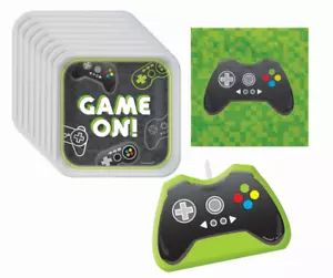 LEVEL UP PARTY SUPPLY BUNDLE (1) Set Lotto Compleanno Videogiochi Ragazzo Verde Lime - Foto 1 di 14