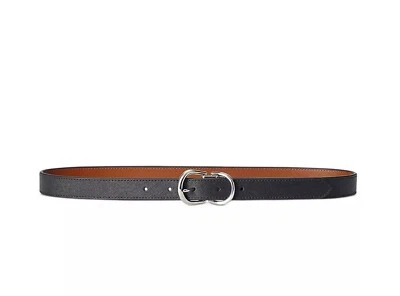 LAUREN Ralph Lauren Women's Reversible Crosshatch Leather Belt Size S Black/Tan - Image 1 of 3