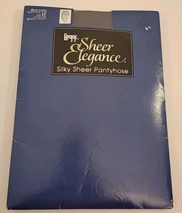 Leggs Sheer Elegance Silky Sheer Control Top Pantyhose Nylons Sz EF Shadow Black - Picture 1 of 4