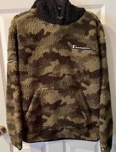 New Champion Camo Sherpa Fleece Hoodie Adult Size Medium - Picture 1 of 3
