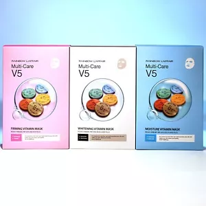 Rainbow Laffair Multi Care V5 Firming/ Moisture/ Whitening Vitamin Mask K-Beauty - Picture 1 of 23