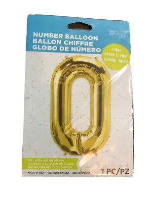 34" Number 0 Balloon Fill With Air Or Helium Jumbo  One Piece 34 Inches - Image 1 of 4