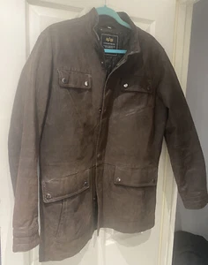 ALPHA INDUSTRIES ECHT LEDER JACKE BIKER STYLE BENJAMIN KNOPF 48" ^ - Bild 1 von 9