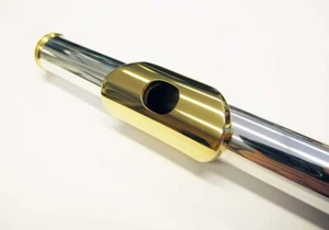 New YAMAHA FLUTE HEAD JOINT - 300/400 SERIES in STERLING (.925) w/GOLD TRIM - Picture 1 of 6