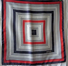 Vintage Basler Kerchief Scarf Square Silk 56X56cms Blue Red White Geometric