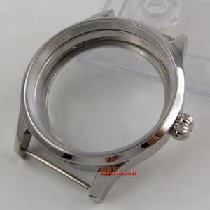 Polished 43mm sterile steel Watch CASE sapphire glass fit 6498 6497 movement 144 - Picture 1 of 5