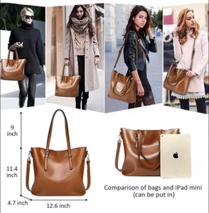 Mujeres Moda Carteras y Bolsos de Mano Bolsos de Hombro Mango Superior Cartera Cuero - Imagen 1 de 11