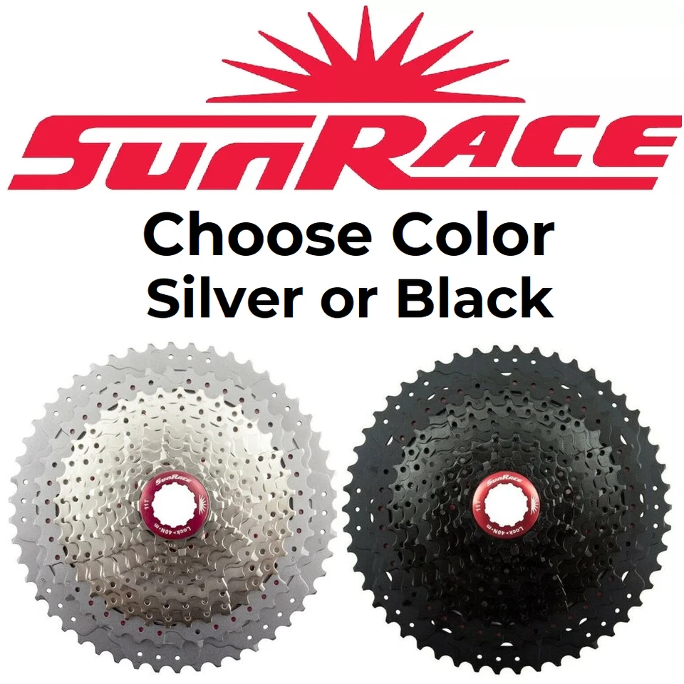 SunRace CSMX80 11 Speed 11-50t BLACK or SILVER Bike Cassette fit Shimano SRAM 1X - Image 1 of 1