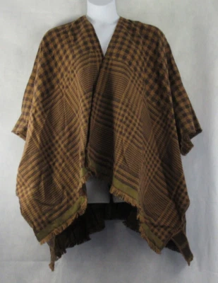 Женское клетчатое кимоно топпер Steve Madden, коричневое мульти, один размер - Изображение 1 из 4