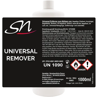SN Remover Tiplöser 1000ml Nagellöser Tip Acryl Löser Acryllöser Entferner 1L - Bild 1 von 2