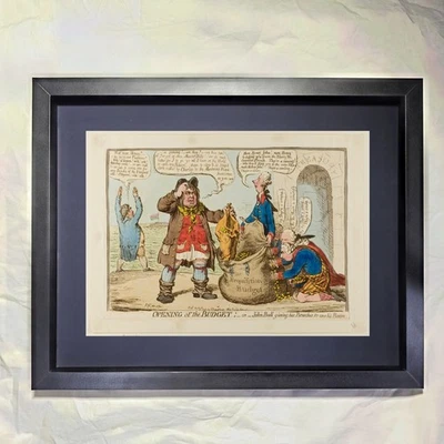 James Gillray "Apertura del presupuesto" Arte enmarcado personalizado Foto 1 de 3