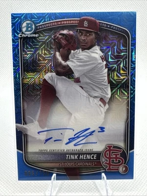 2025 Bowman Chrome- Prospects Tink Hence #BMA-TH Blue Mojo Refractor /150 (AU) - Image 1 of 4