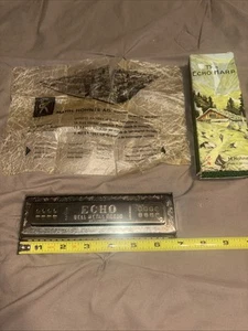 Vintage M. Hohner ECHO Bell Metal Reeds Harmonica Made in Germany A/D 56/96 M 2 - Picture 1 of 14